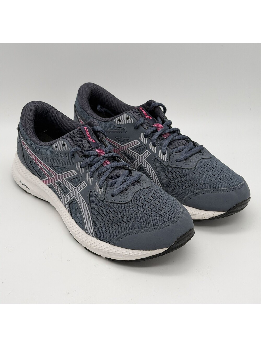 ASICS Gel Contend 8 Womens 8.5 Running Shoes Gray Pink Mesh Sneakers 1012B320